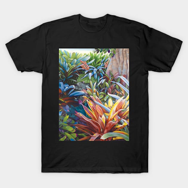 Bromeliad Oasis 1 T-Shirt by artbyelly
